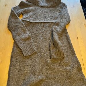 Aphorism Cozy Brown Cowl Neck Sweater Dress